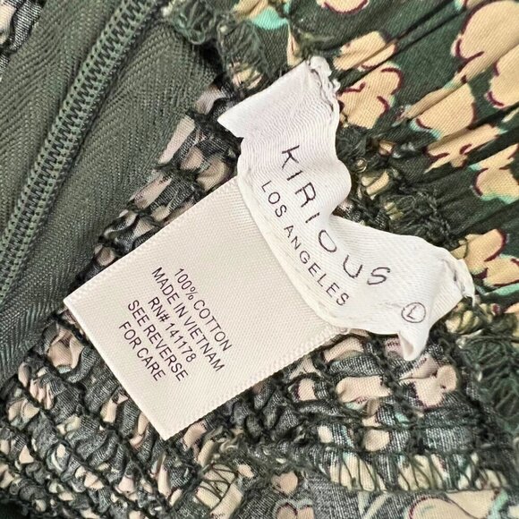 Strapless Green & Cream Floral Mini Dress - Picture 6 of 6